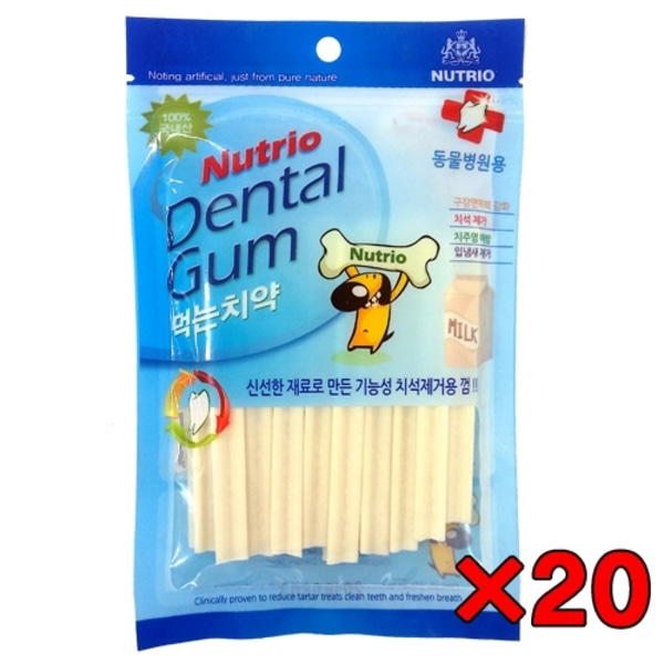 뉴트리오 먹는 치약 덴탈껌 우유 100g (20개)-강아지용품-애견용품-멍뭉이마트