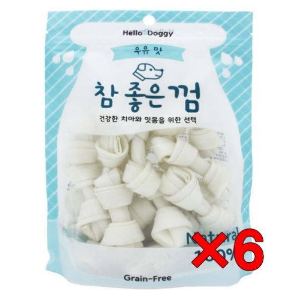 헬로도기 참 좋은 껌 우유맛 18p (6개)-강아지용품-애견용품-멍뭉이마트