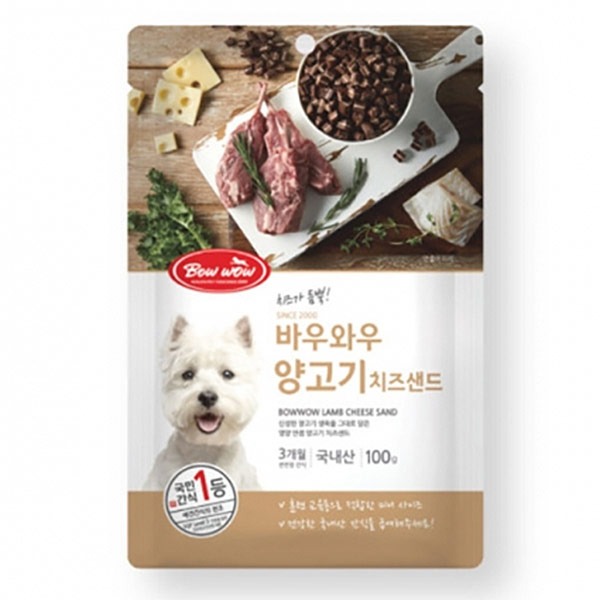 바우와우 양고기 치즈샌드 100g-강아지용품-애견용품-멍뭉이마트