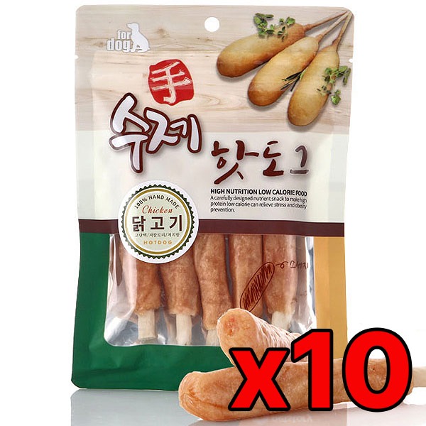 펫스토리 수제 닭고기 핫도그 100g (10개)-강아지용품-애견용품-멍뭉이마트